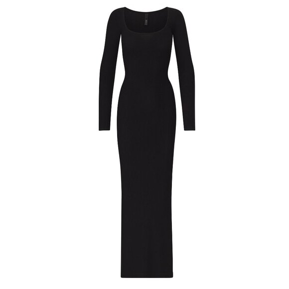SKIMS LONG SLEEVE BLACK DRESS - Picture 1 of 1